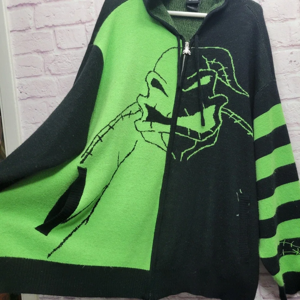Disney Nightmare Before Xmas Oogie Boogie Hoodie Sweater Her Universe Full Zip - Picture 3 of 10